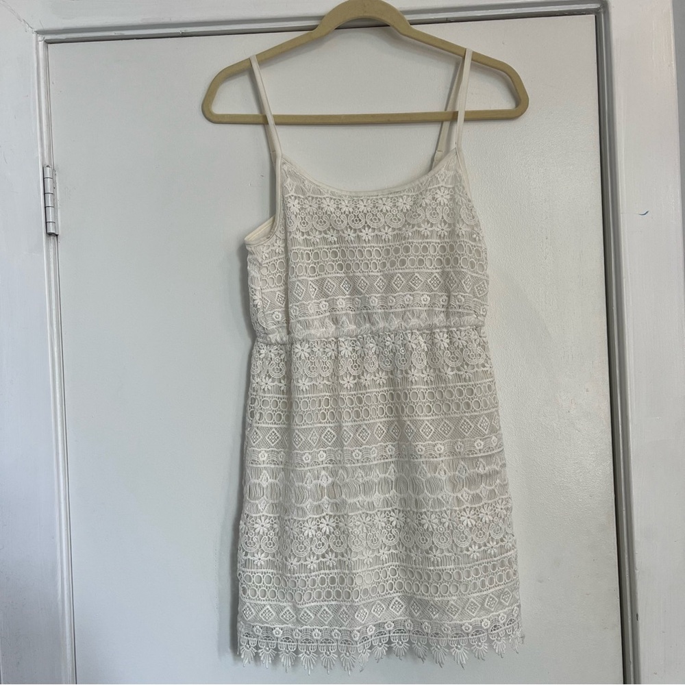 H&M White Lace Mini Dress sleeveless
